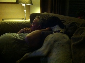 nella snuggling with grandpa roger watching a movie... so cute!